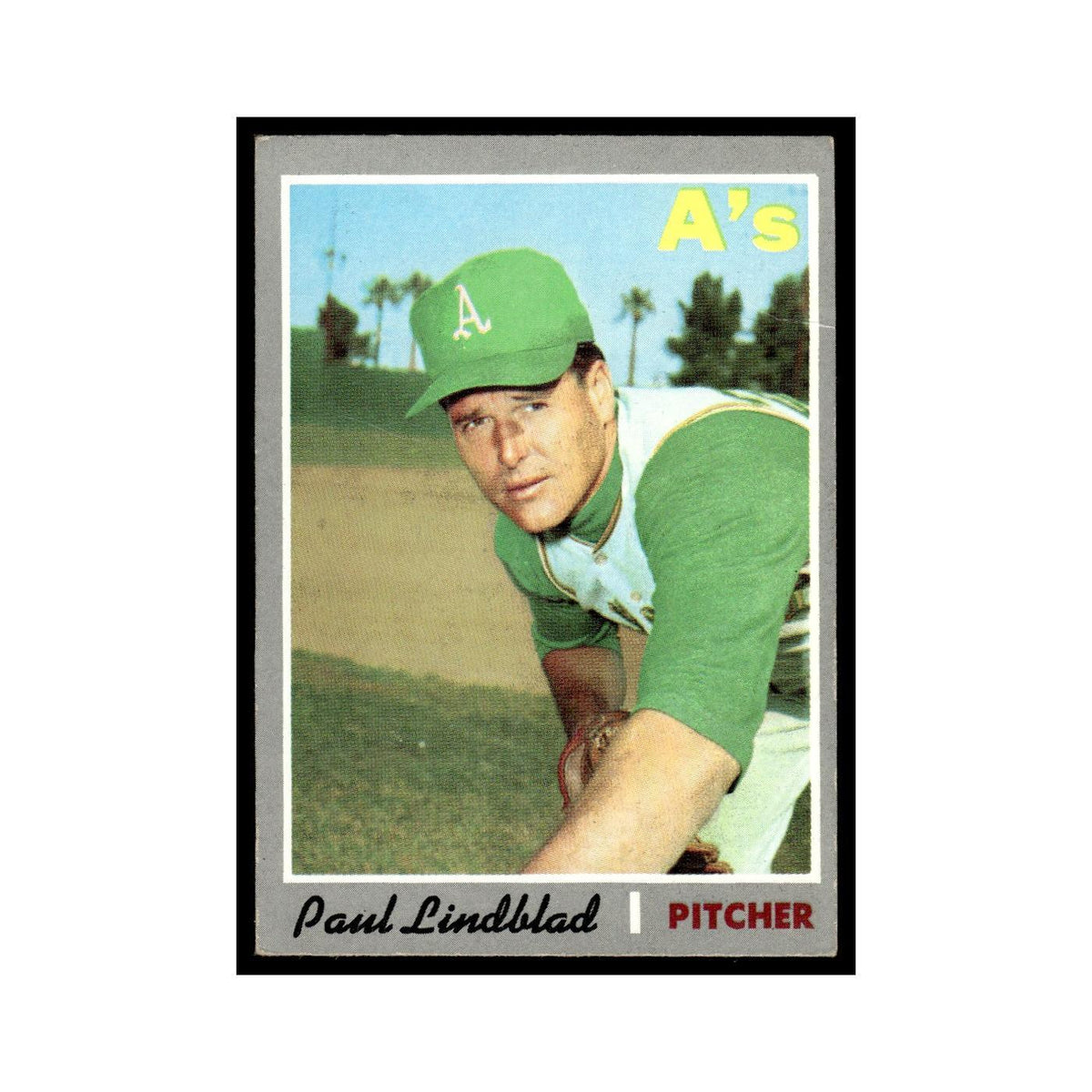 Paul Lindblad 1970 Topps (Damaged) #408 Oakland Athletics Baseball Card Poor