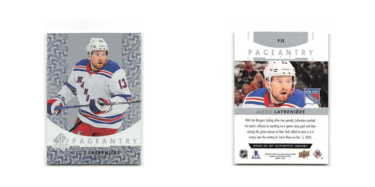 Alexis Lafreniere 2022 SP Authentic Pageantry #P-13 New York Rangers NM