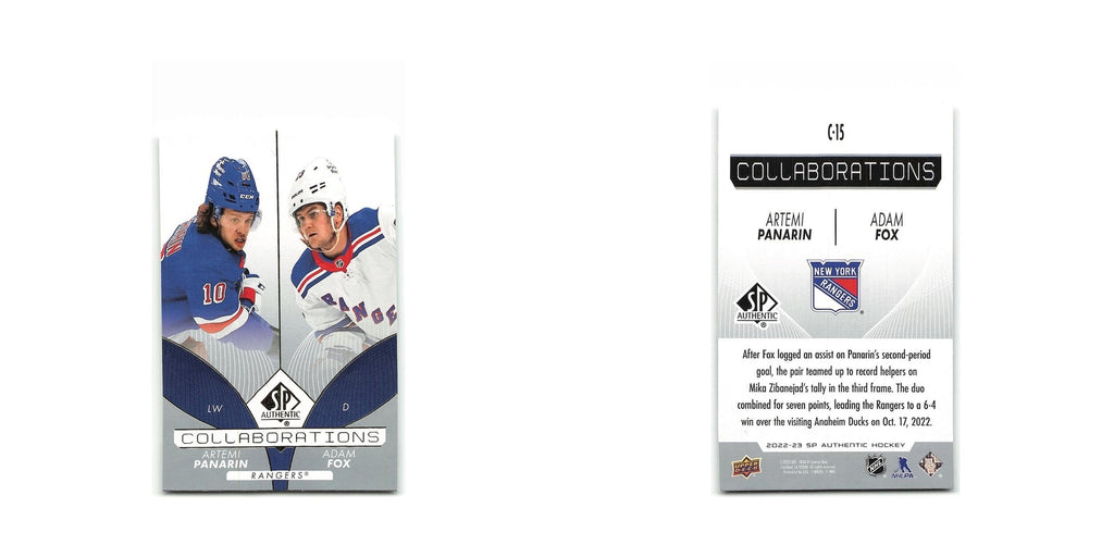 Artemi Panarin   Adam Fox 2022 SP Authentic Collaborations #C-15 NM