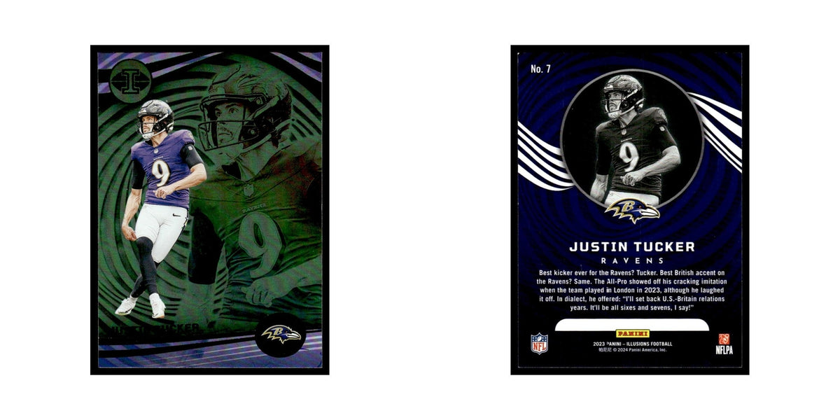 Justin Tucker 2023 Panini Illusions #7 Baltimore Ravens Football Card NM