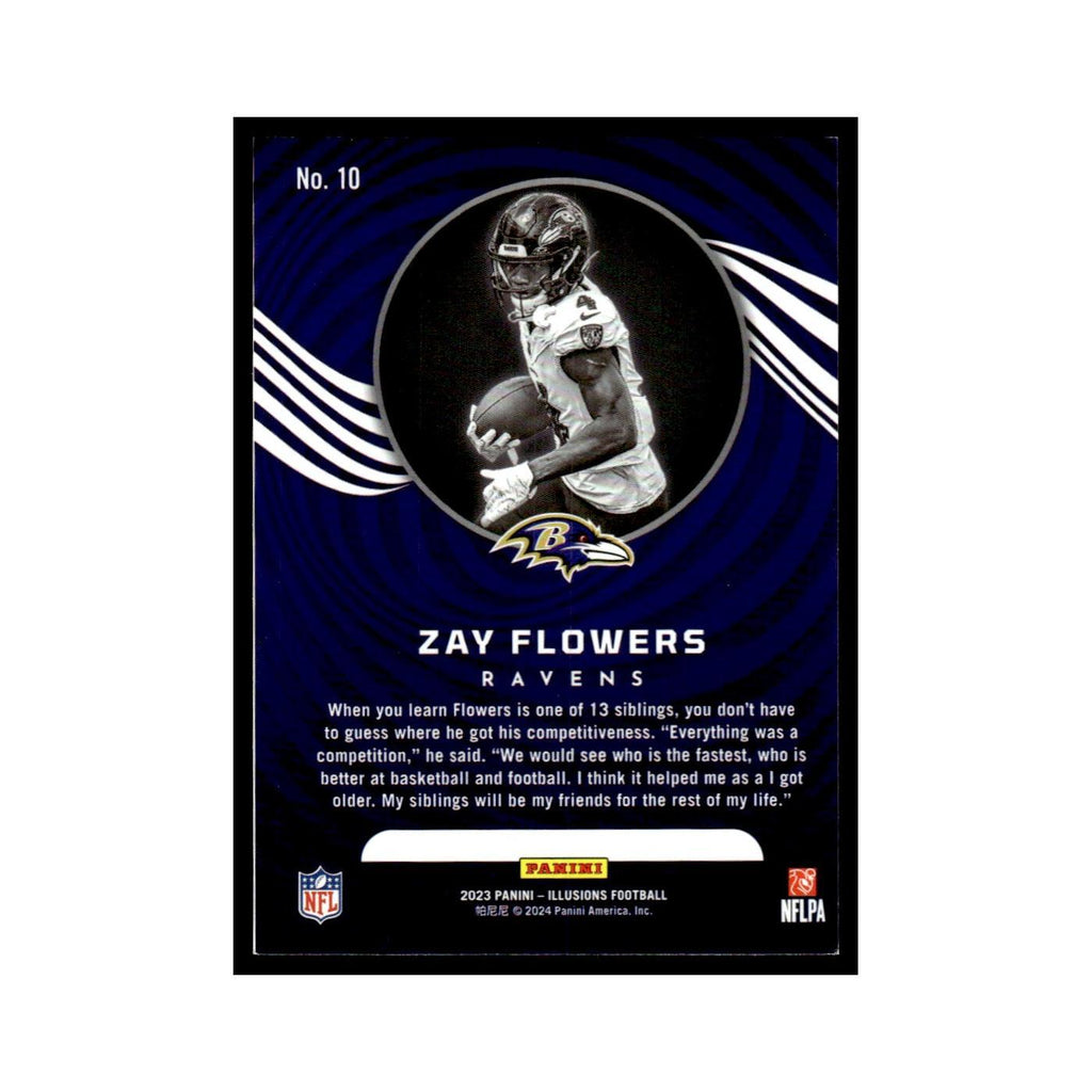 Zay Flowers Rookie 2023 Panini Illusions #10 Baltimore Ravens Football Card NM