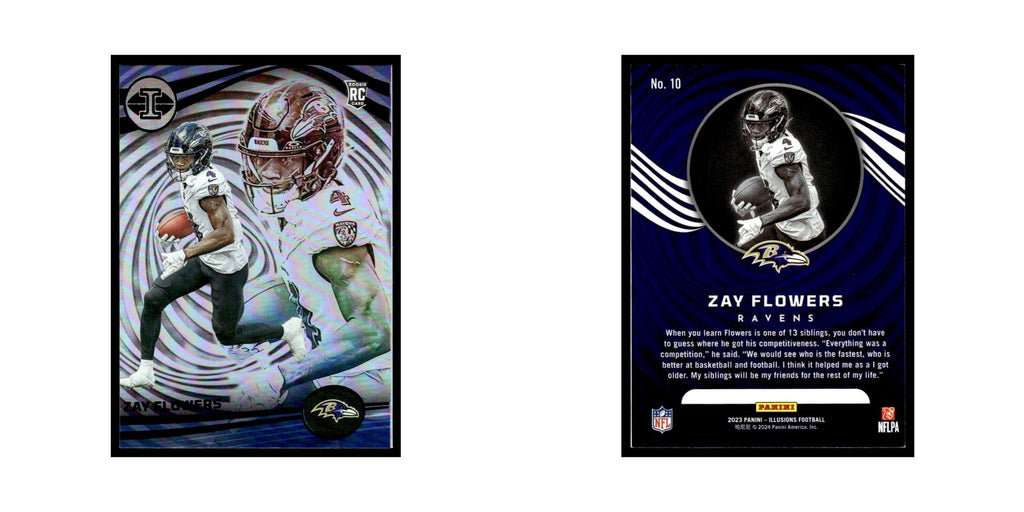 Zay Flowers Rookie 2023 Panini Illusions #10 Baltimore Ravens Football Card NM