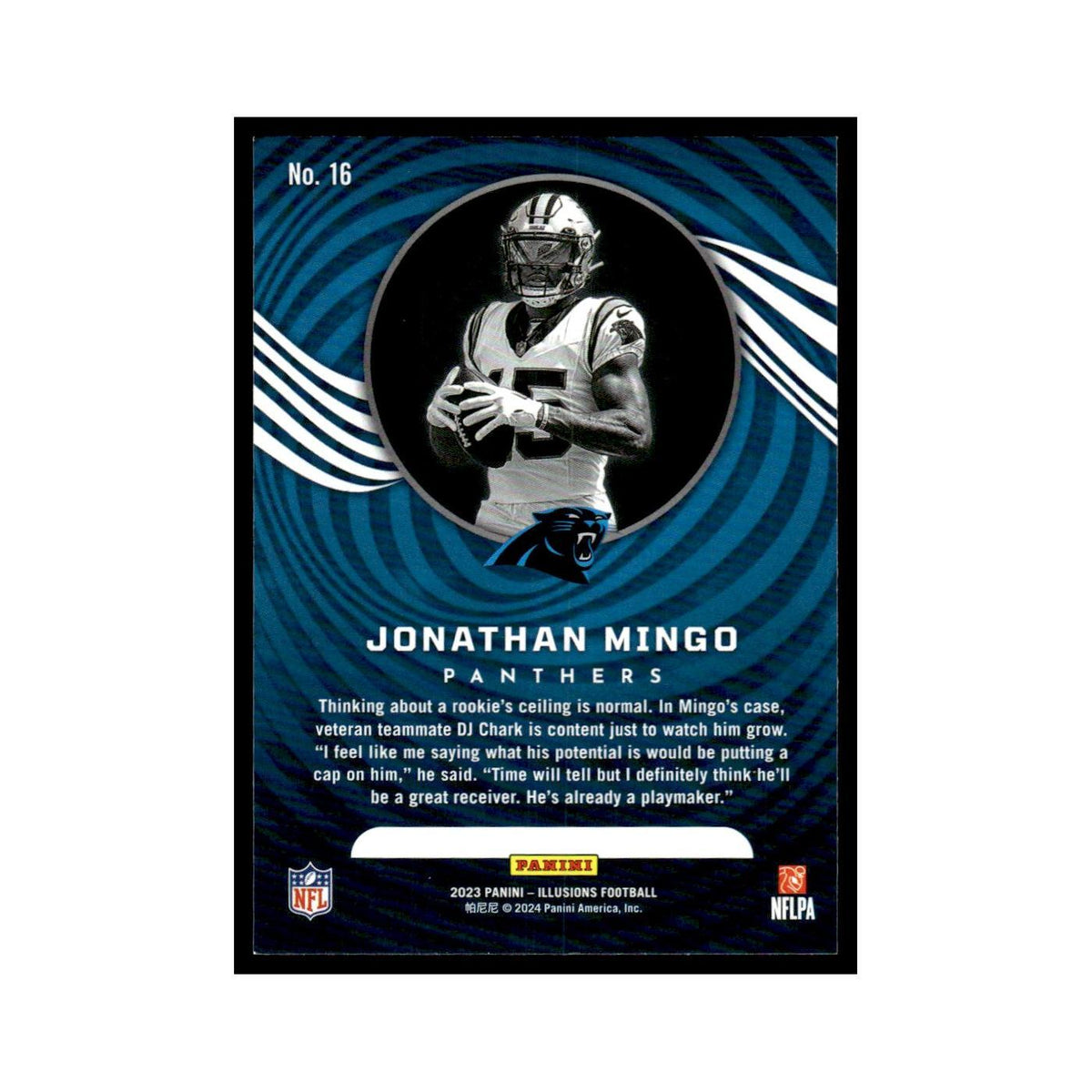 Jonathan Mingo Rookie 2023 Panini Illusions #16 Carolina Panthers NM