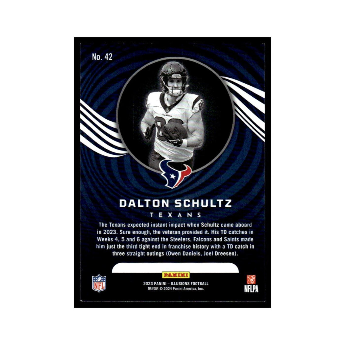 Dalton Schultz 2023 Panini Illusions #42 Houston Texans Football Card NM