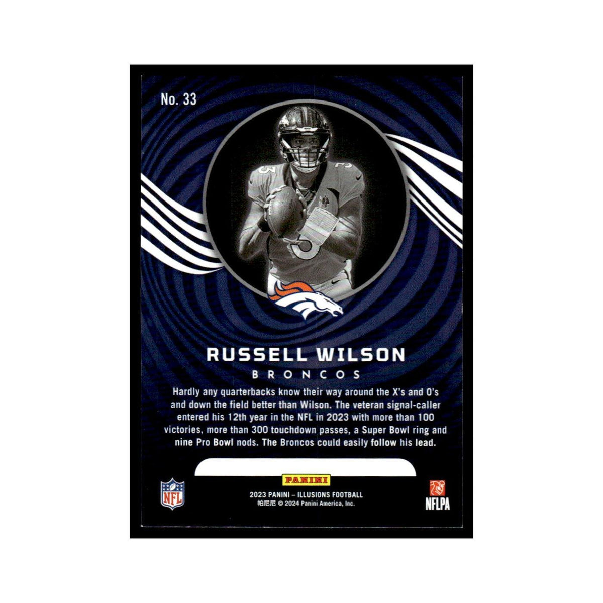 Russell Wilson 2023 Panini Illusions #33 Denver Broncos Football Card NM