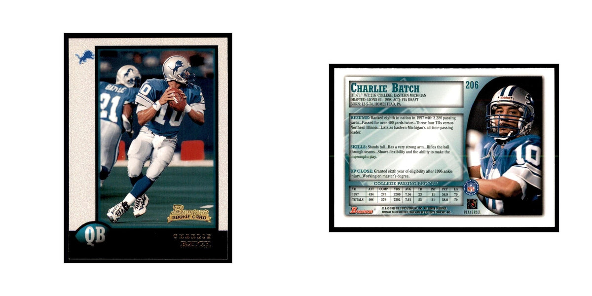 1998 Bowman Charlie Batch RC Football Cards #206