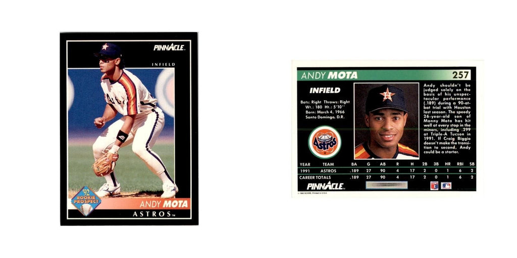 1992 Pinnacle Andy Mota Baseball Cards #257