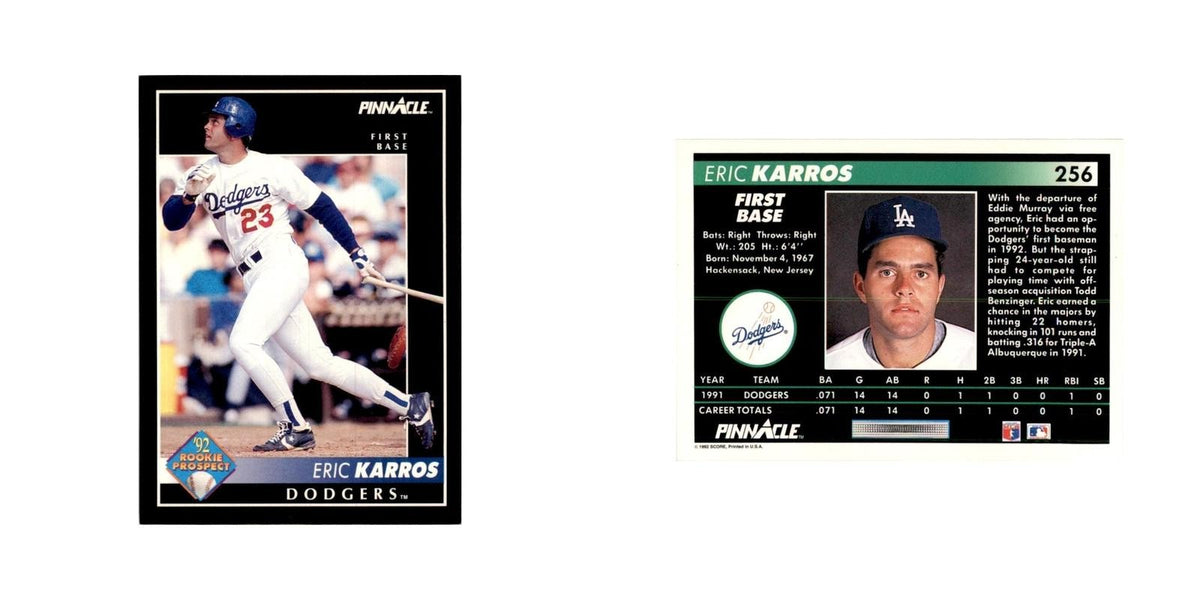 1992 Pinnacle Eric Karros Baseball Cards #256