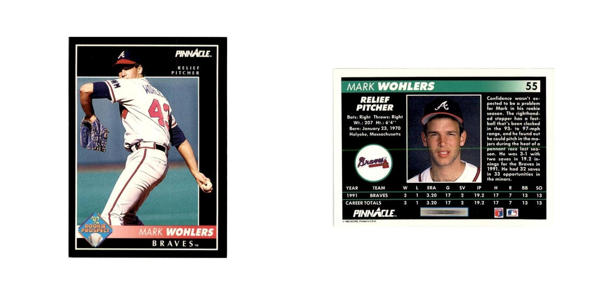 1992 Pinnacle Mark Wohlers Baseball Cards #55