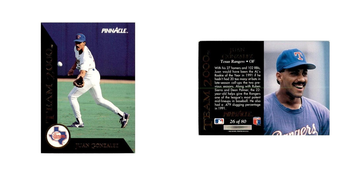 1992 Pinnacle Juan Gonzalez Baseball Cards #26