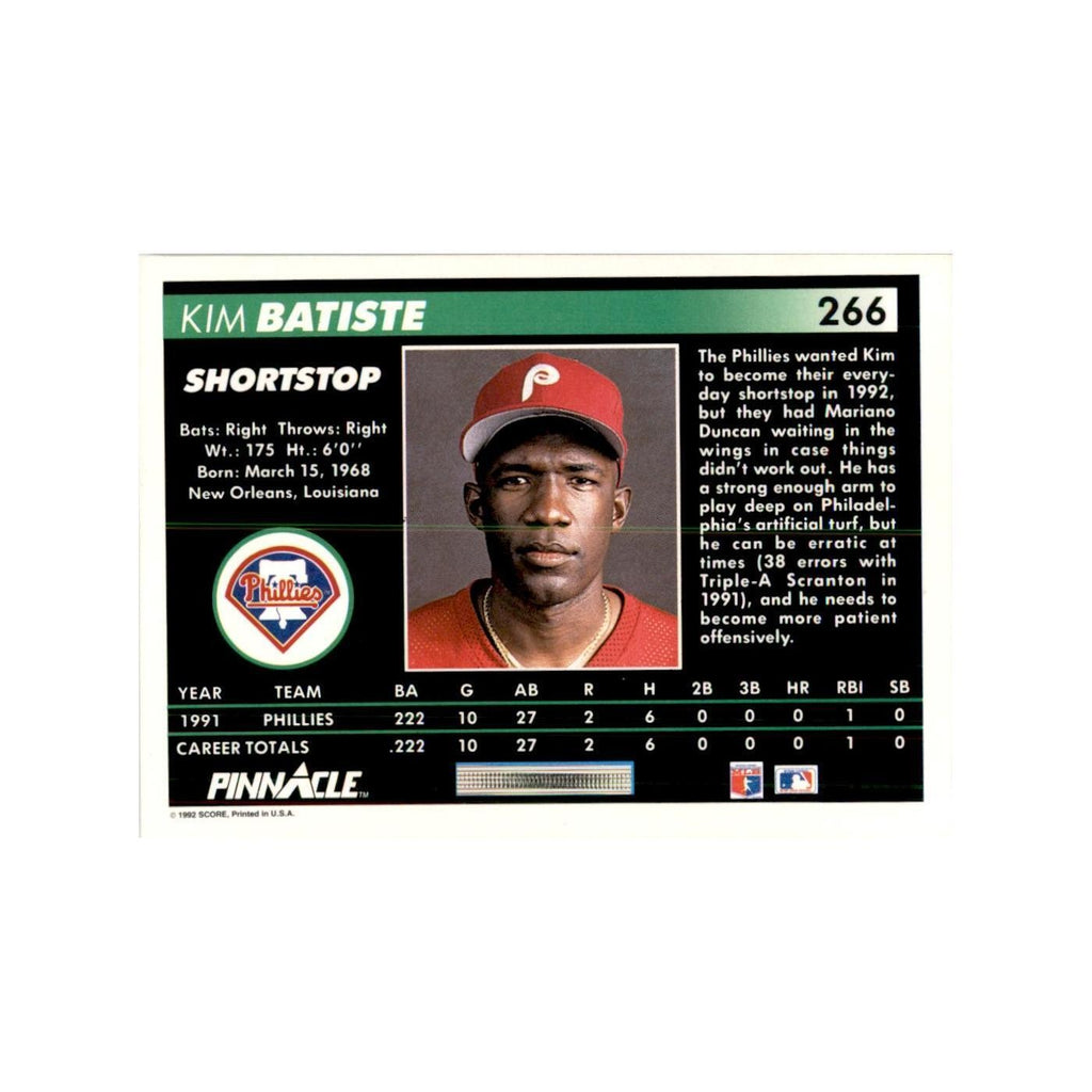 1992 Pinnacle Kim Batiste Baseball Cards #266