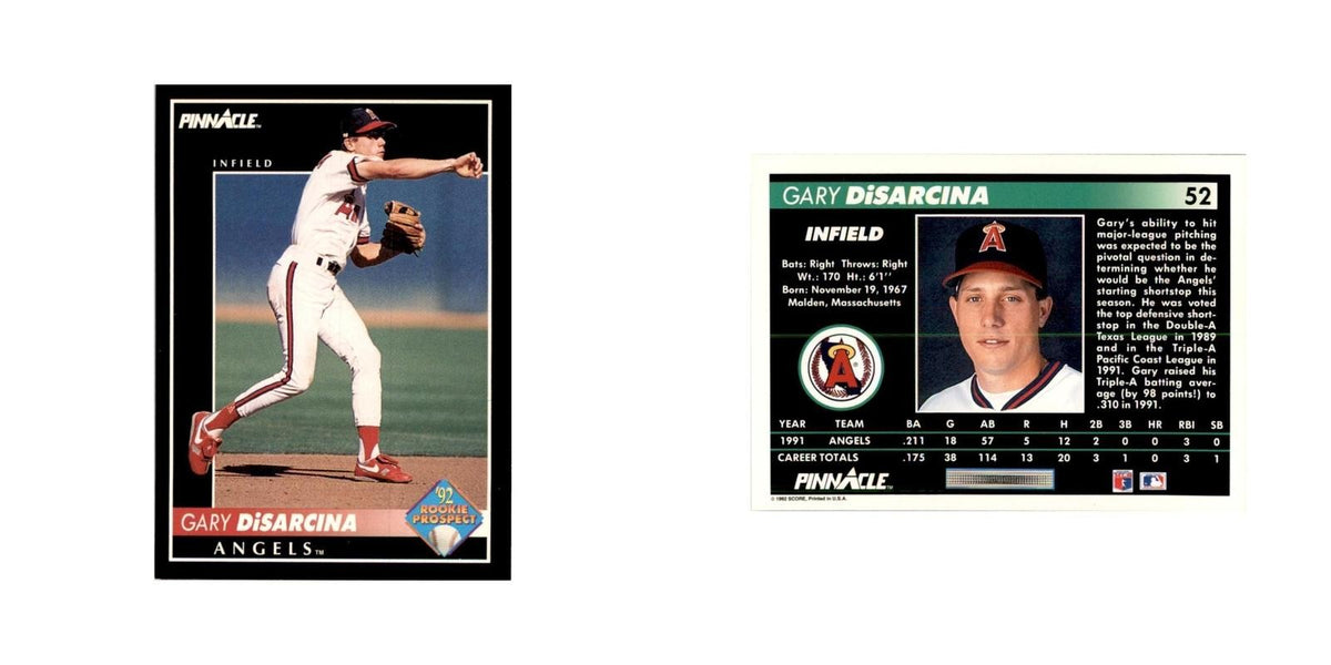 1992 Pinnacle Gary DiSarcina Baseball Cards #52