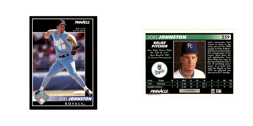 1992 Pinnacle Joel Johnston Baseball Cards #259