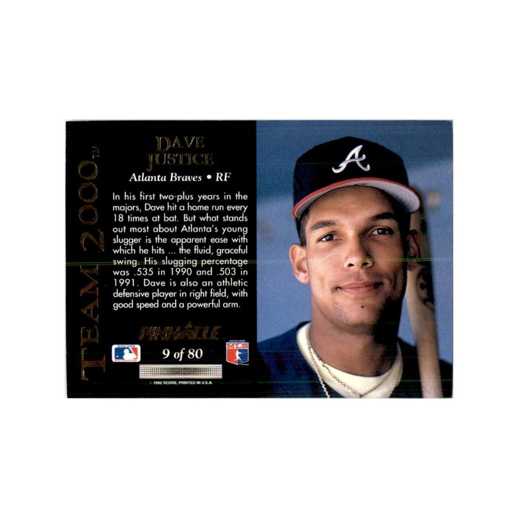 1992 Pinnacle Dave Justice Baseball Cards #9
