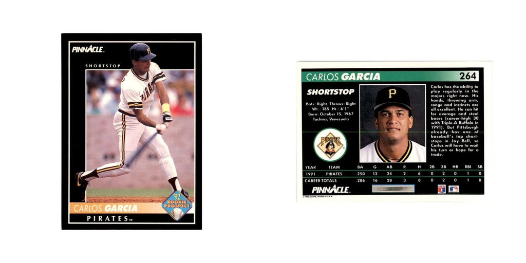 1992 Pinnacle Carlos Garcia Baseball Cards #264