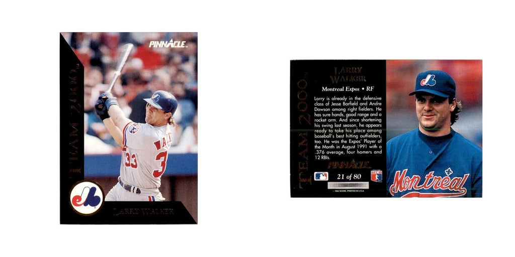 1992 Pinnacle Larry Walker Baseball Cards #21