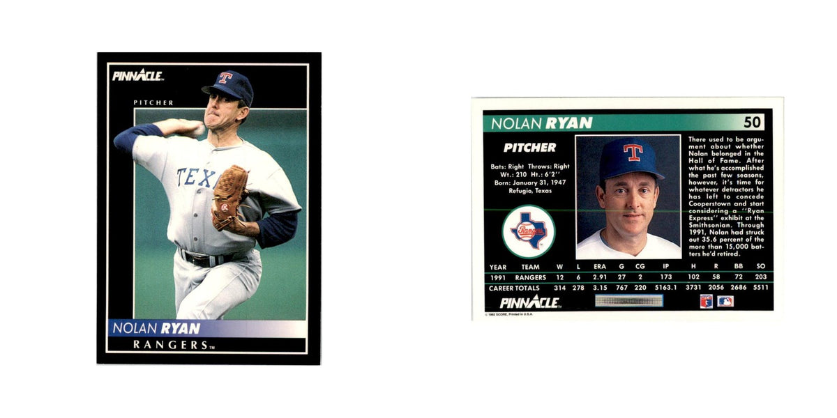 1992 Pinnacle Nolan Ryan Baseball Cards #50