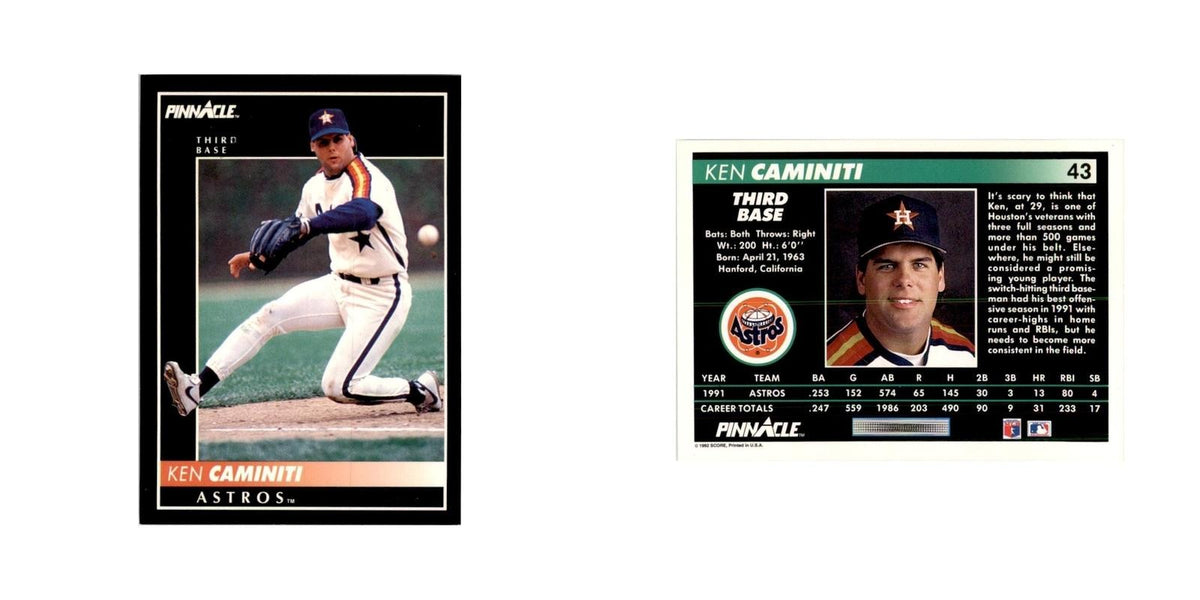 1992 Pinnacle Ken Caminiti Baseball Cards #43