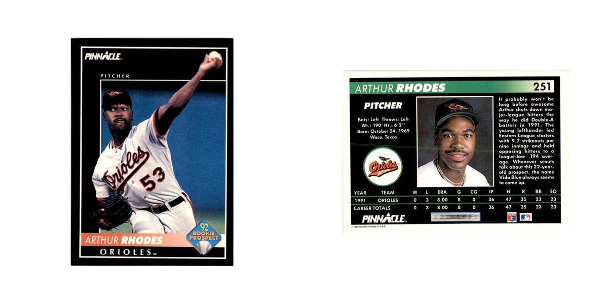 1992 Pinnacle Arthur Rhodes Baseball Cards #251