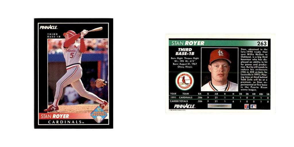 1992 Pinnacle Stan Royer Baseball Cards #263