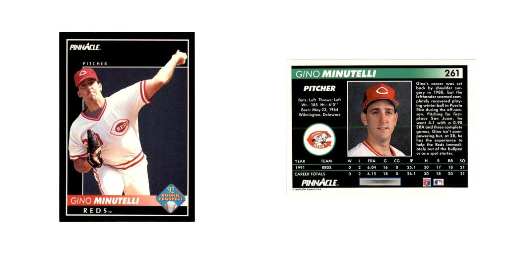 1992 Pinnacle Gino Minutelli Baseball Cards #261