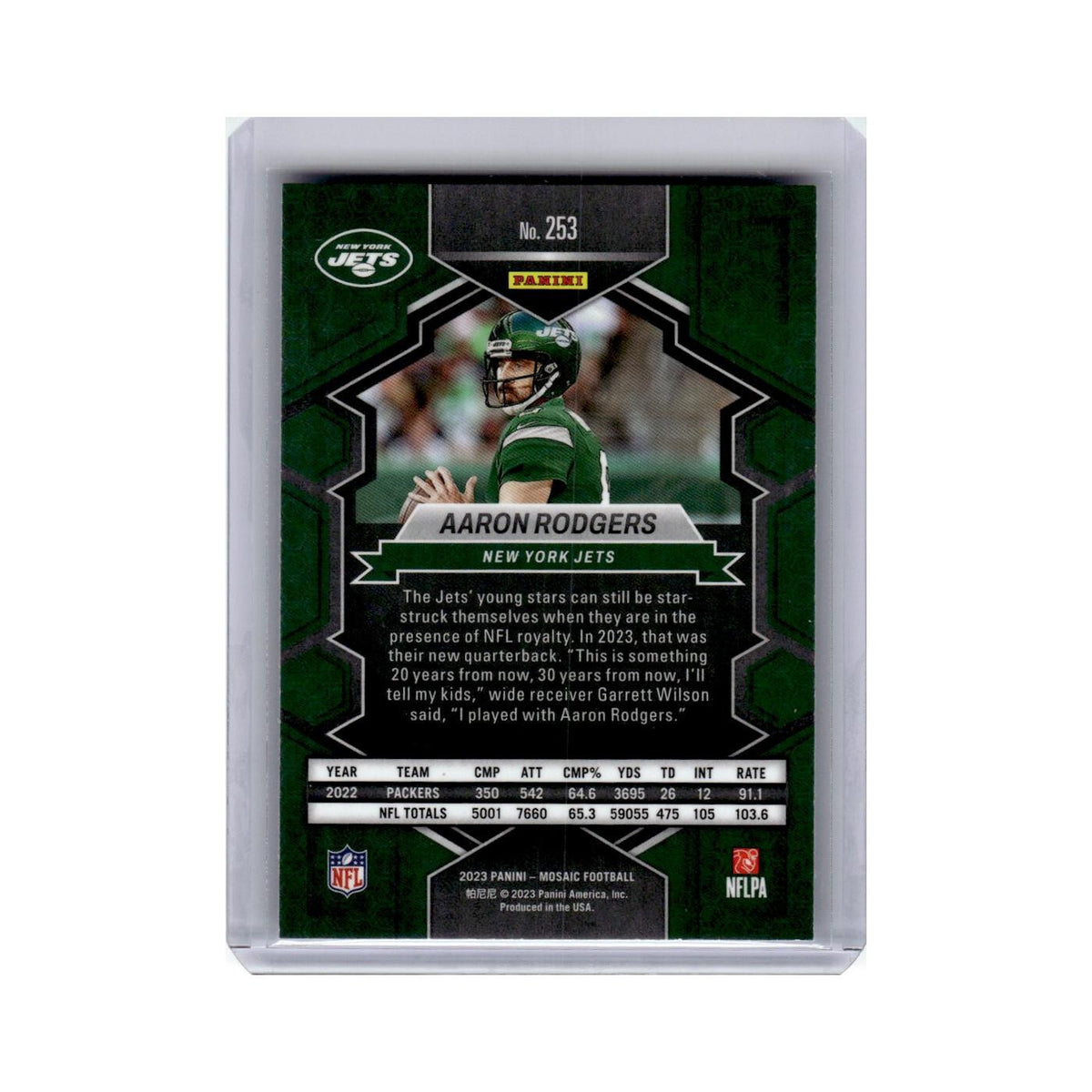 Aaron Rodgers 2023 Panini Mosaic National Pride #253 New York Jets NM