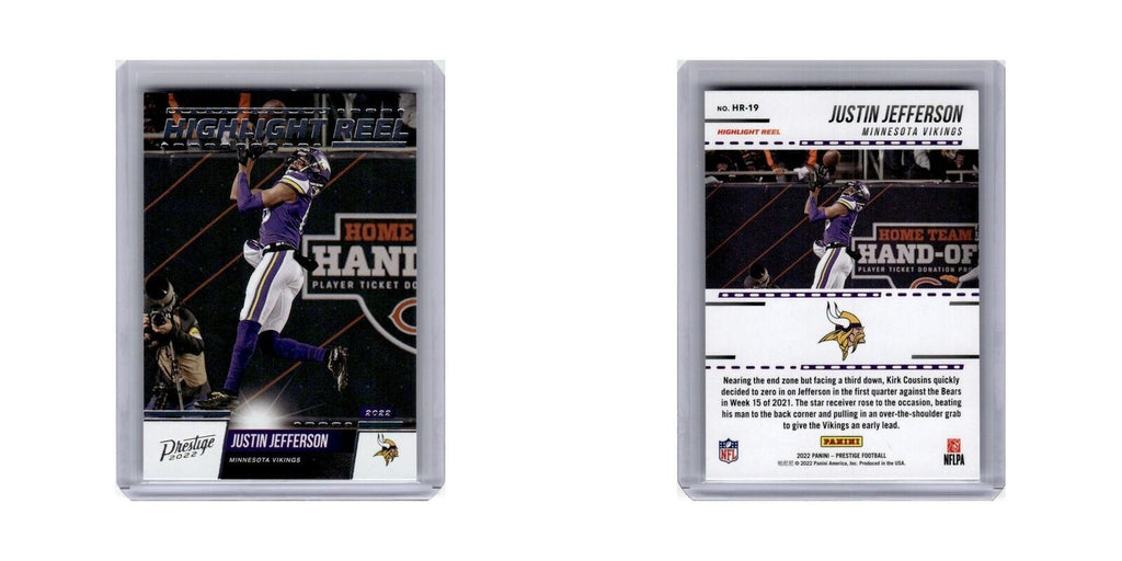 Justin Jefferson 2022 Panini Prestige Highlight Reel #HR-19 Minnesota Vikings NM