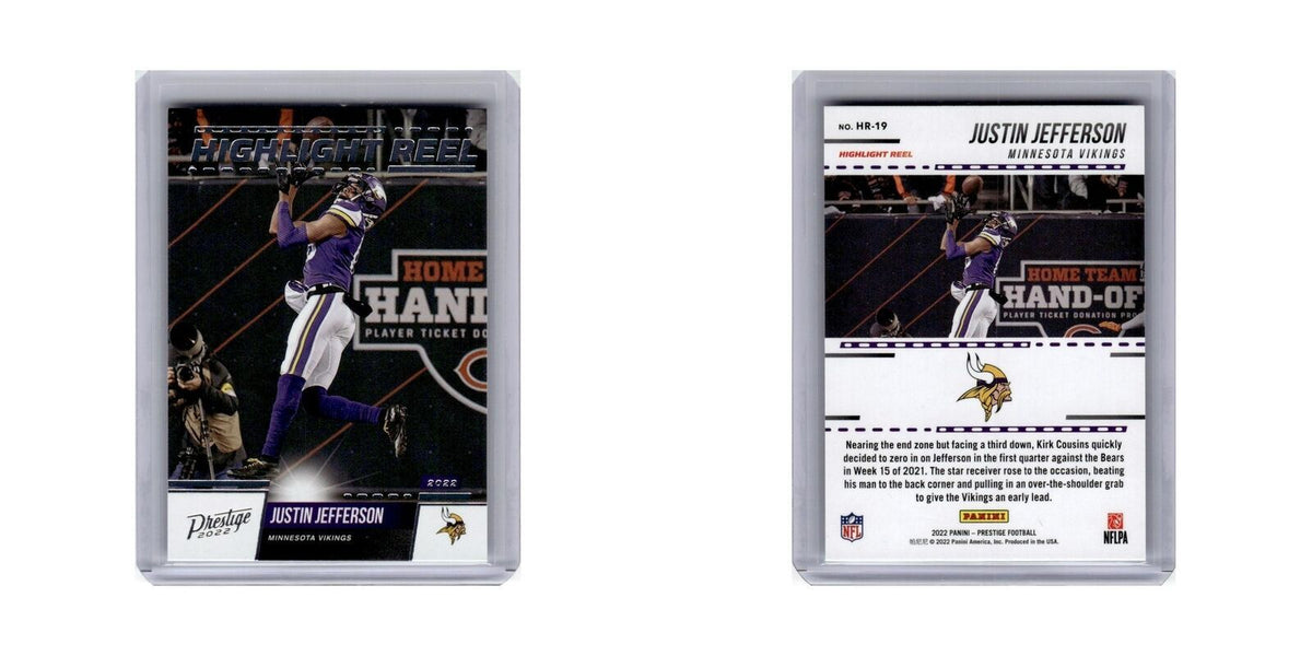 Justin Jefferson 2022 Panini Prestige Highlight Reel #HR-19 Minnesota Vikings NM