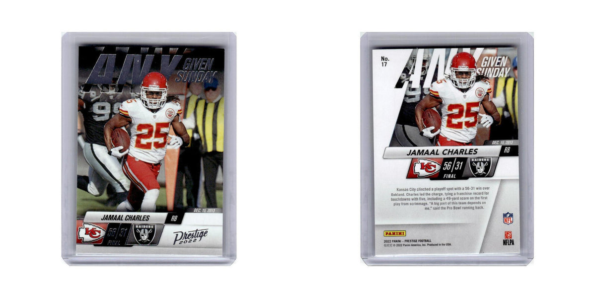 Jamaal Charles 2022 Panini Prestige Any Given Sunday #17 Kansas City Chiefs NM