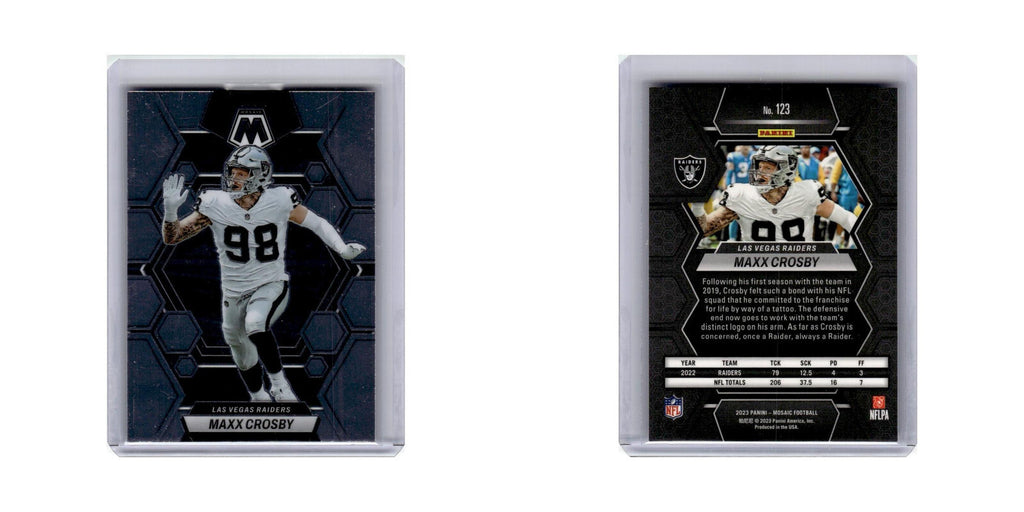 Maxx Crosby 2023 Panini Mosaic #123 Las Vegas Raiders Football Card NM