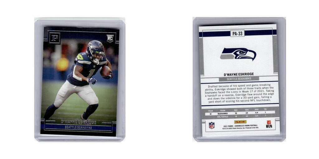 D'Wayne Eskridge Rookie 2021 Panini Chronicles #PA-33 Seattle Seahawks NM