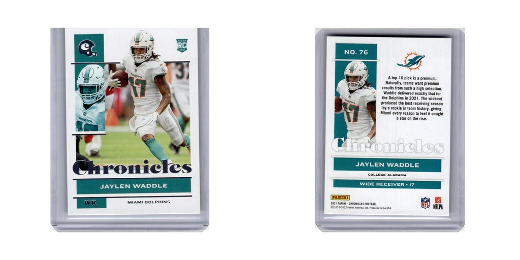 Jaylen Waddle Rookie 2021 Panini Chronicles #76 Miami Dolphins Football Card NM