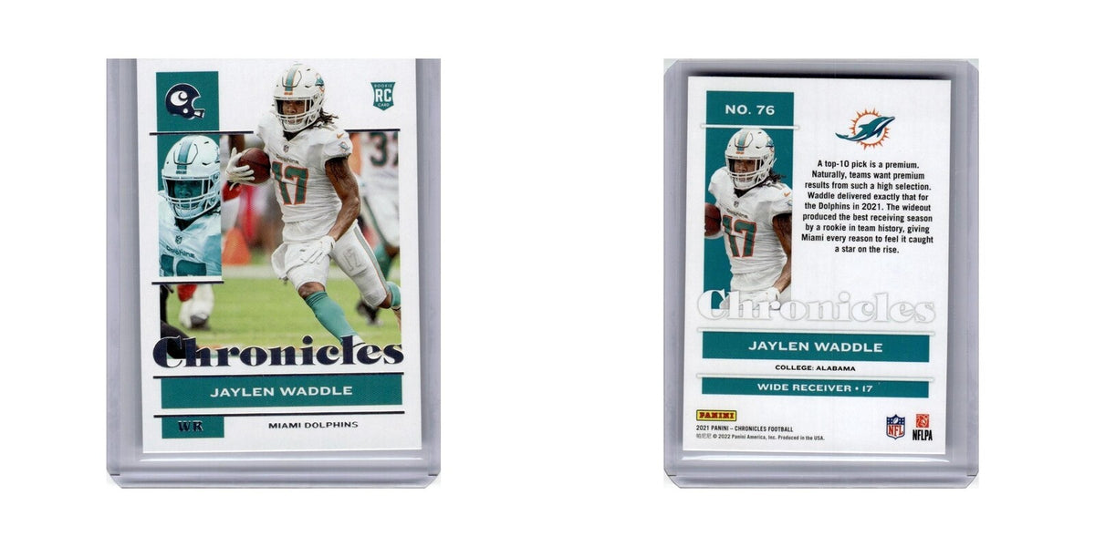 Jaylen Waddle Rookie 2021 Panini Chronicles #76 Miami Dolphins Football Card NM