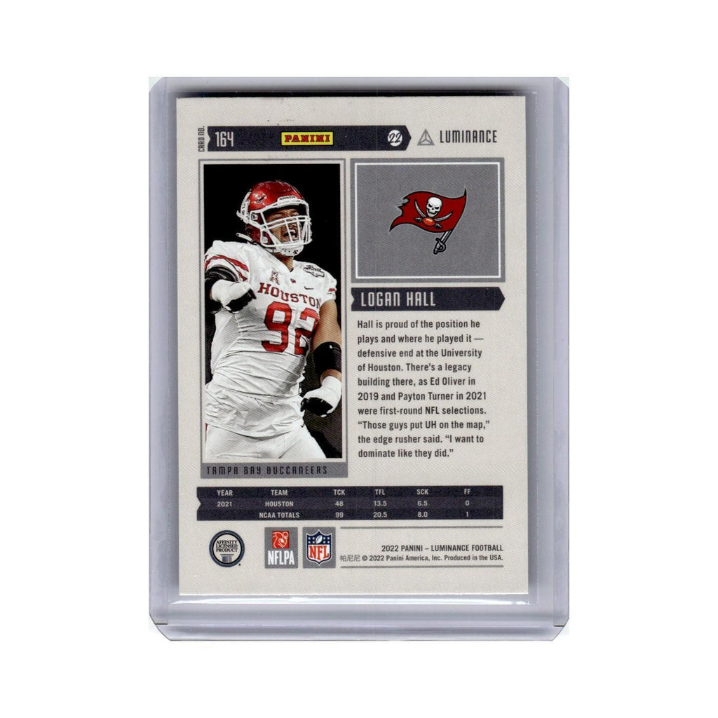 Logan Hall Rookie 2022 Panini Luminance #164 Tampa Bay Buccaneers NM