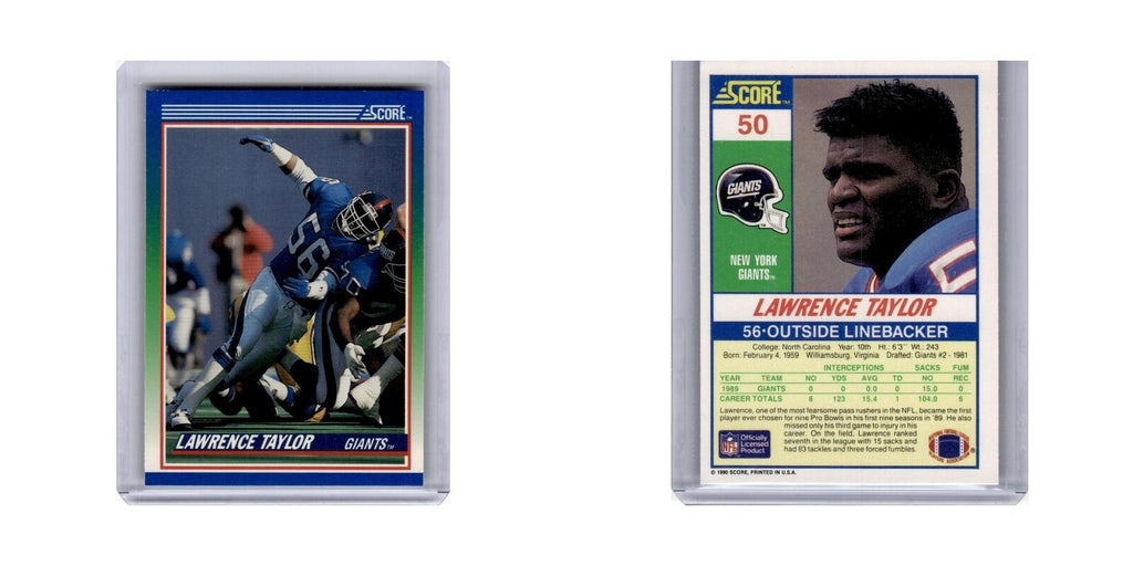Lawrence Taylor 1990 Score #50 New York Giants Football Card NM