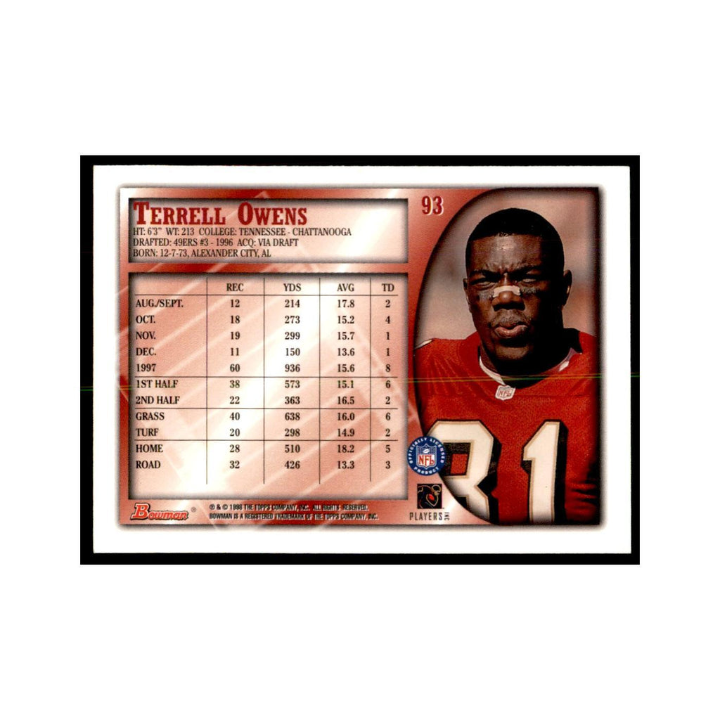 1998 Bowman Terrell Owens Football Cards #93