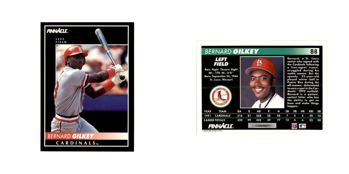 1992 Pinnacle Bernard Gilkey Baseball Cards #88