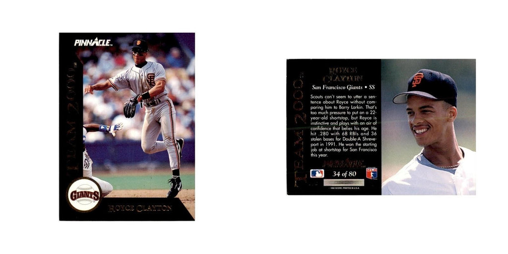 1992 Pinnacle Royce Clayton Baseball Cards #34