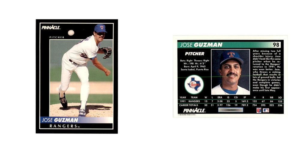 1992 Pinnacle Jose Guzman Baseball Cards #98