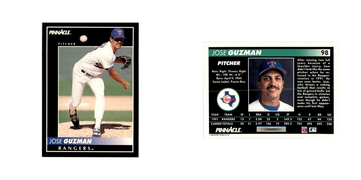 1992 Pinnacle Jose Guzman Baseball Cards #98