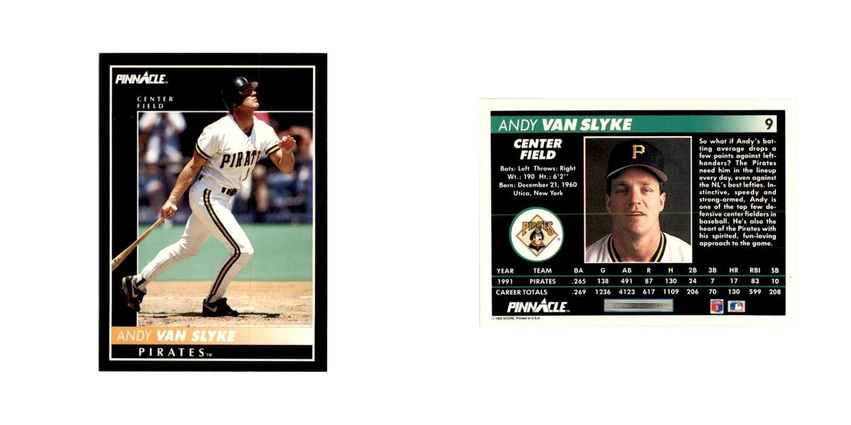 1992 Pinnacle Andy Van Slyke Baseball Cards #9