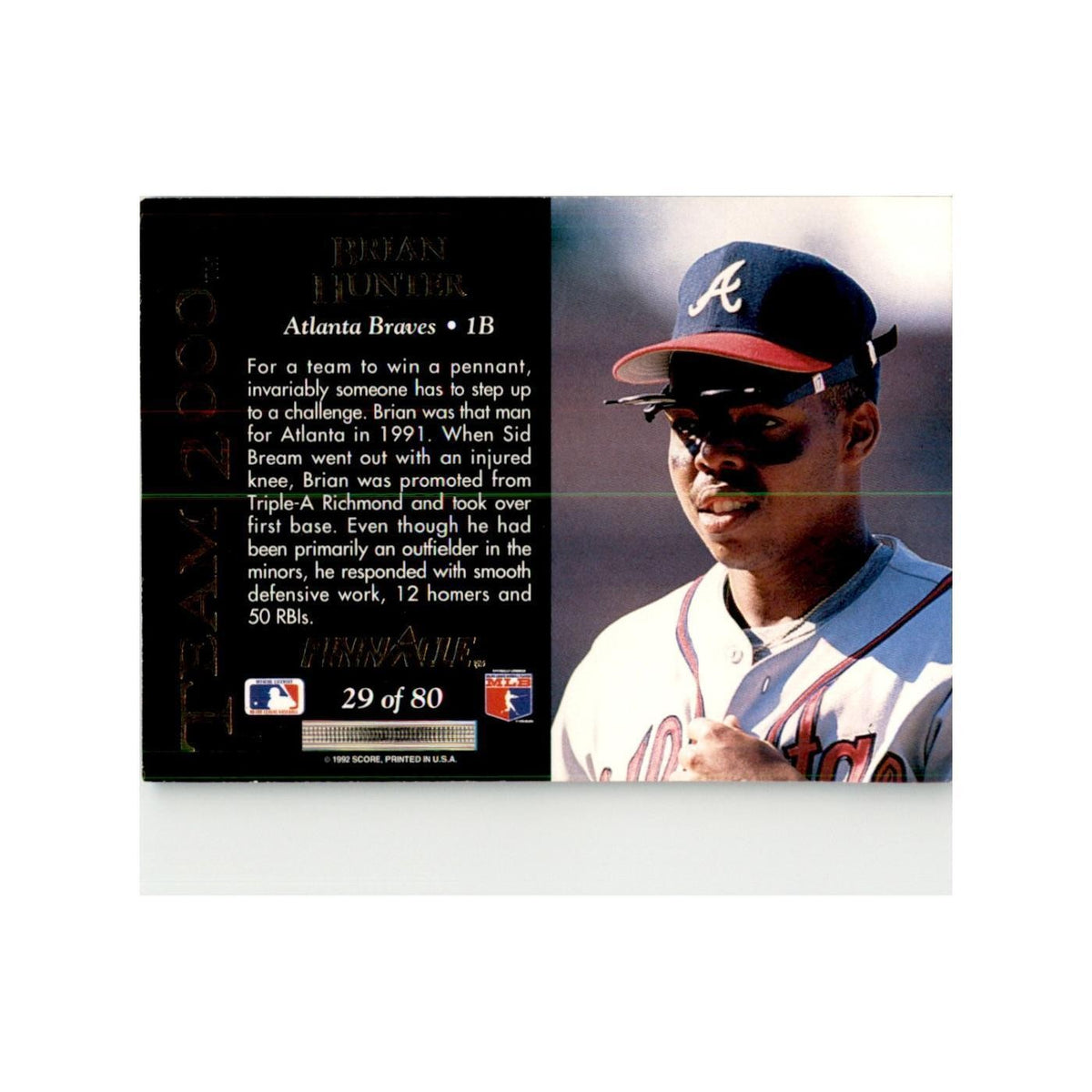 1992 Pinnacle Brian Hunter Baseball Cards #29
