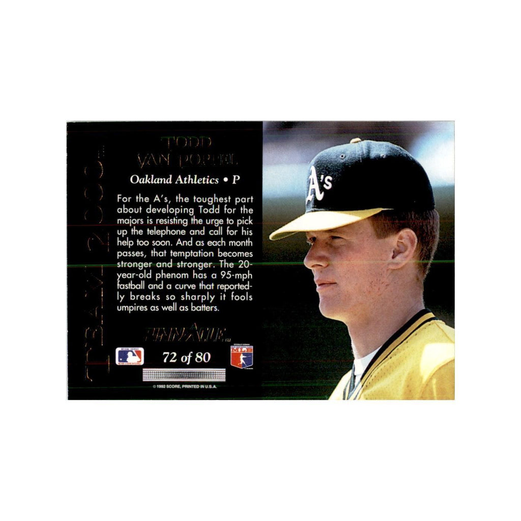 1992 Pinnacle Todd Van Poppel Baseball Cards #72
