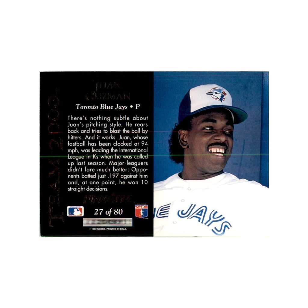 1992 Pinnacle Juan Guzman Baseball Cards #27