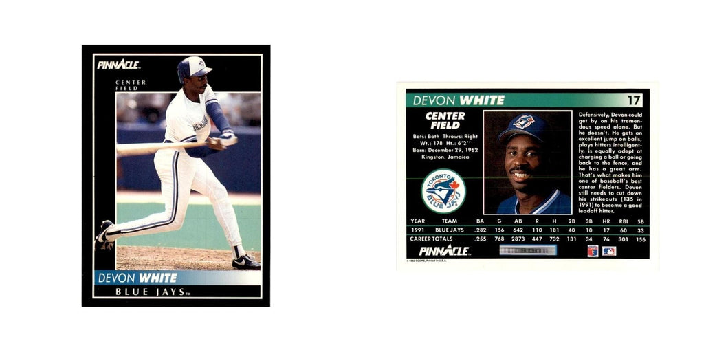 1992 Pinnacle Devon White Baseball Cards #17