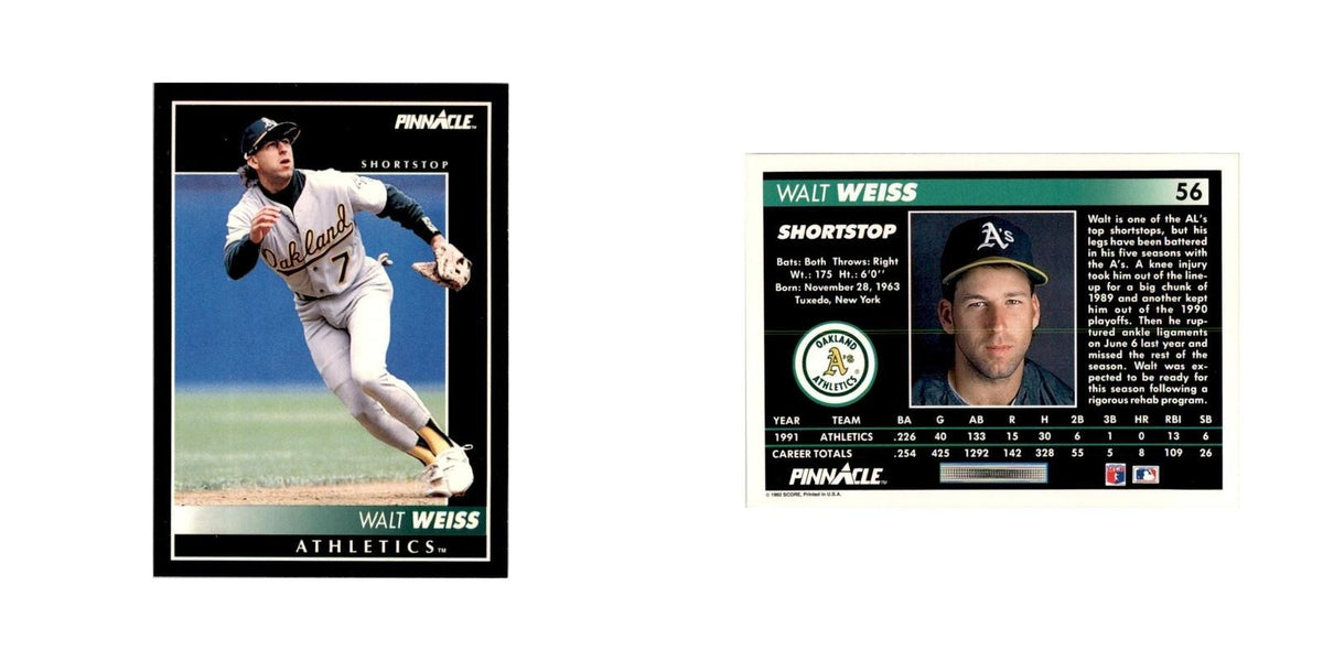 1992 Pinnacle Walt Weiss Baseball Cards #56