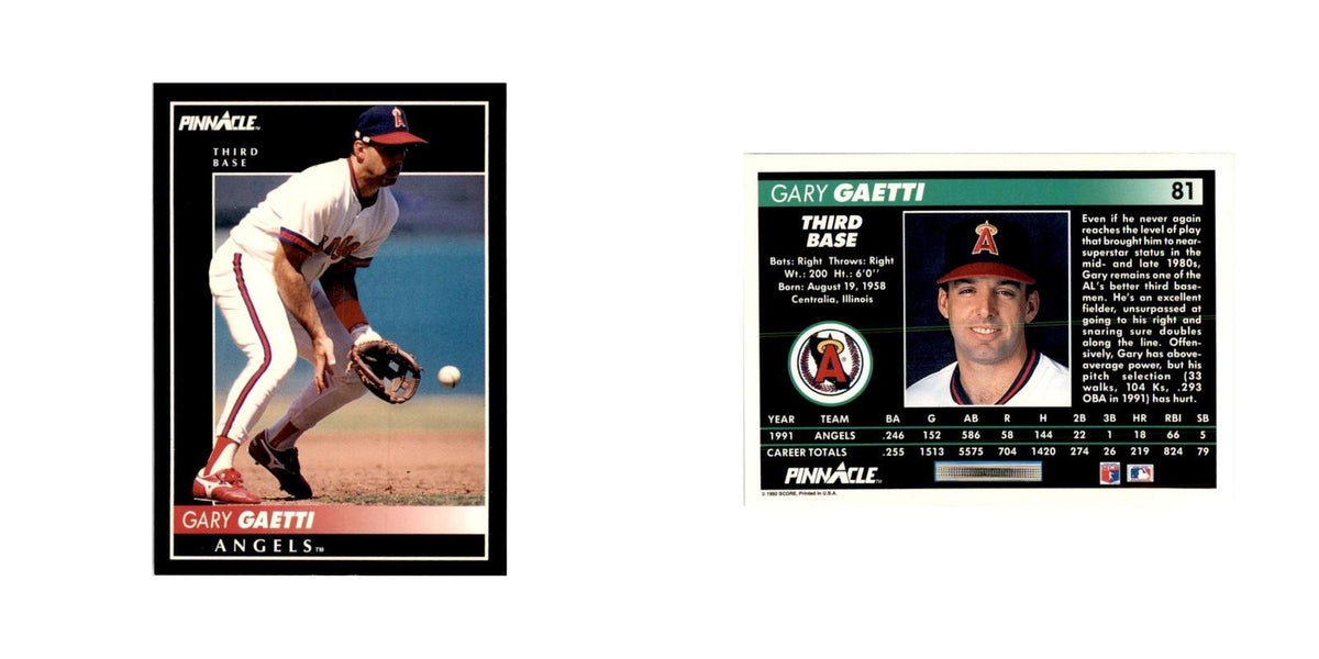 1992 Pinnacle Gary Gaetti Baseball Cards #81