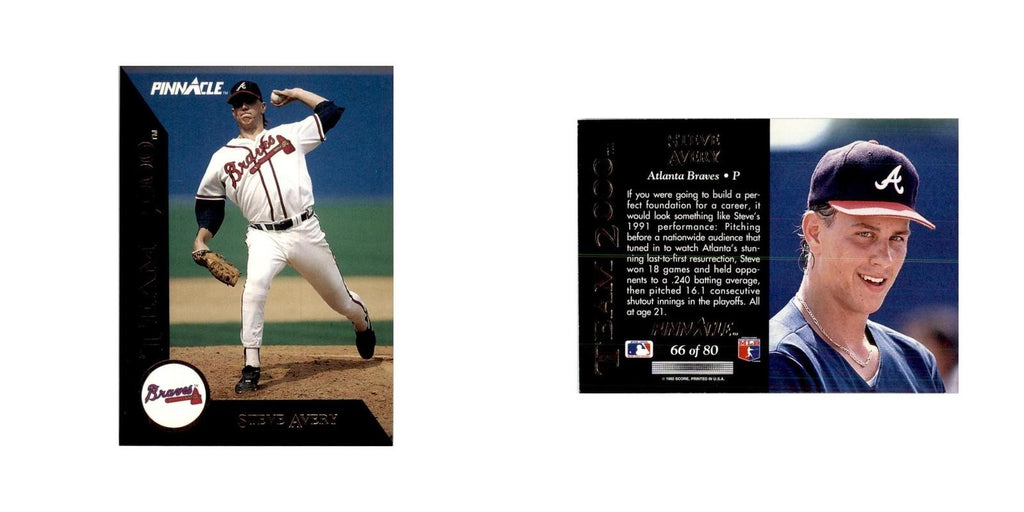 1992 Pinnacle Steve Avery Baseball Cards #66