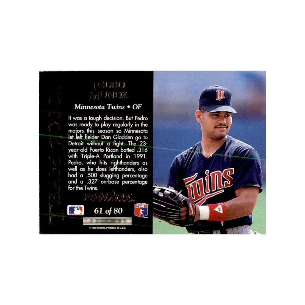1992 Pinnacle Pedro Muoz Baseball Cards #61