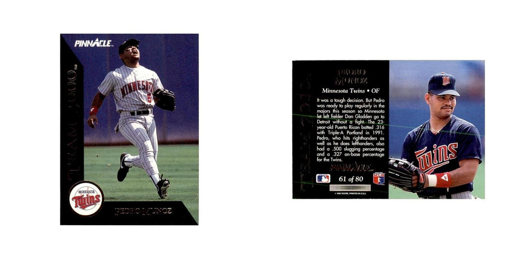 1992 Pinnacle Pedro Muoz Baseball Cards #61